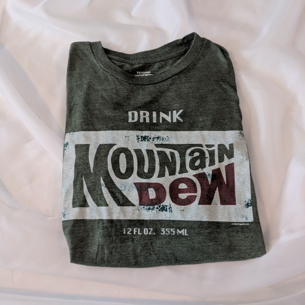Mountain Dew Green Graphic T Shirt Size XXL Savvy